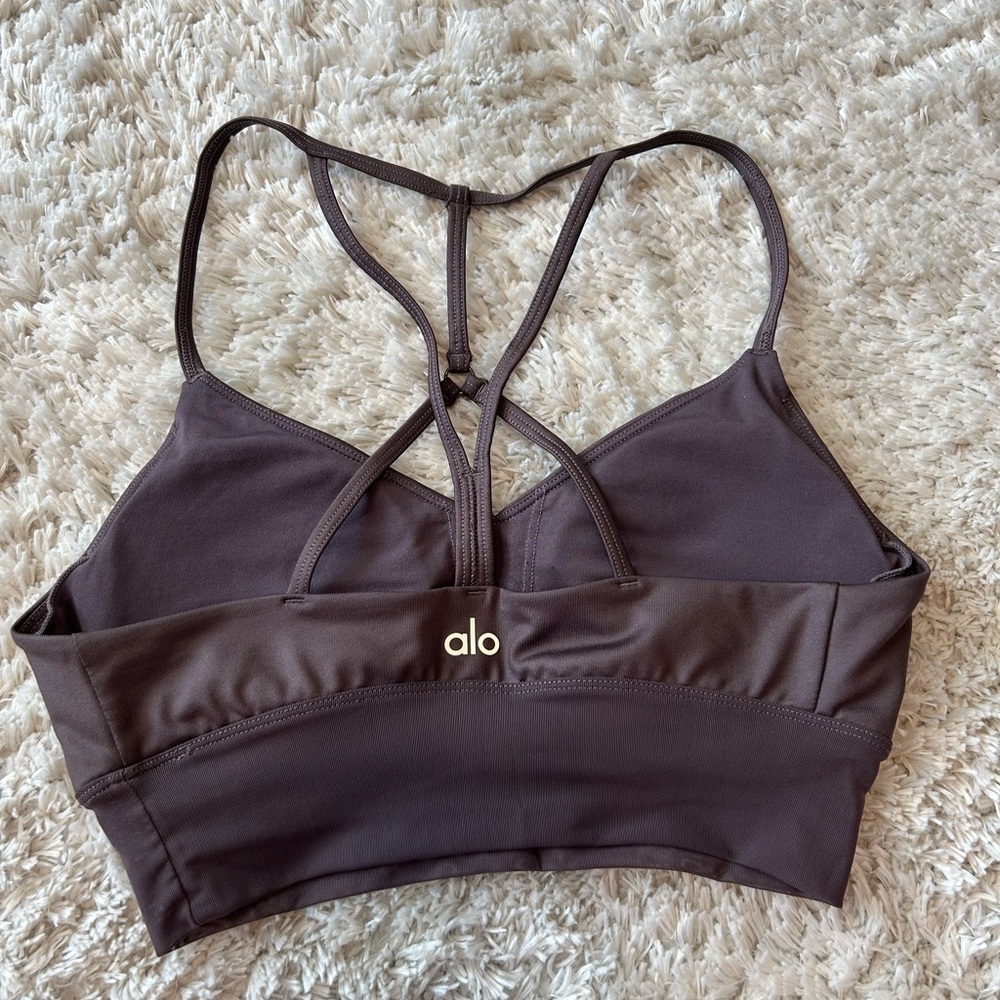 ALO Yoga Lavish Sports Bra Brown Size Small